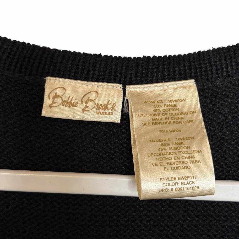 Bobbie Brooks Halloween Vest Size 18 Sweater Jack o Lanterns Black Cats VTG 90s - Picture 4 of 7